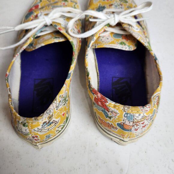 VANS Liberty of London Alice in Wonderland Mad Hatter Yellow Women Size 7.5 - Picture 4 of 12